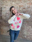 Sequin Hearts Embroidered Sweater