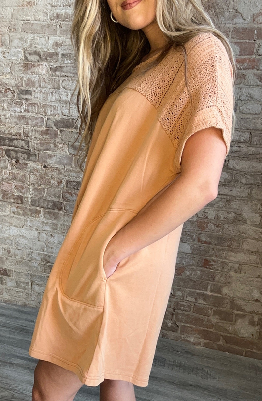 Crochet Romper - Camel