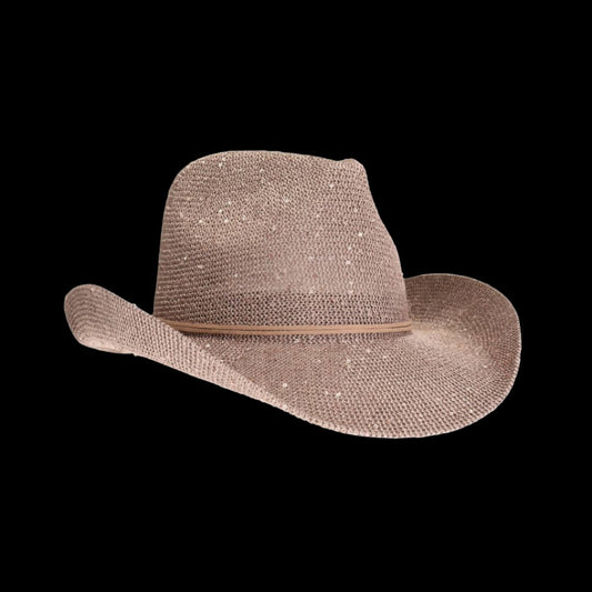 CC Sequin Cowboy Hat ~ Taupe