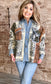 Bandana Print Mixed Sherpa Jacket