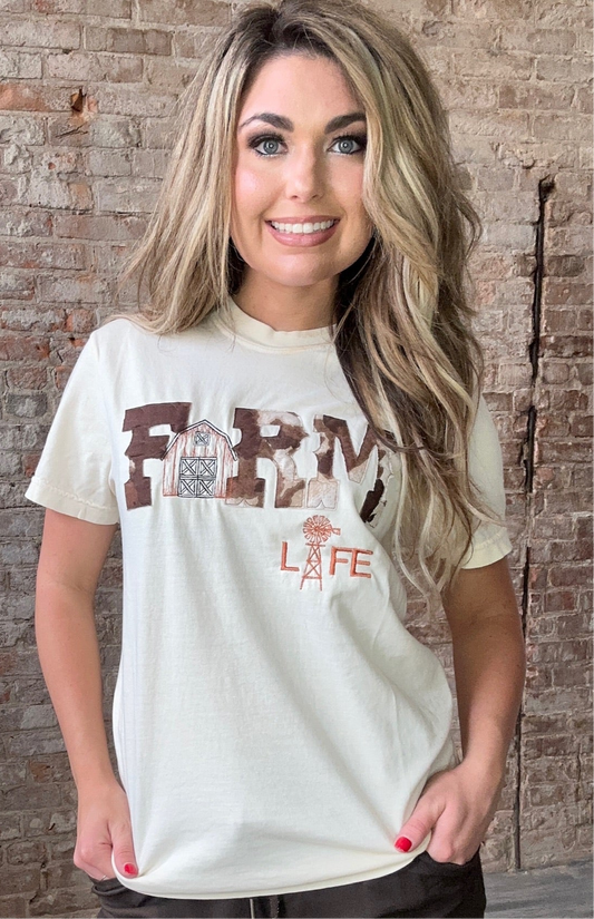 Farm Life Cow Print Tee