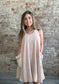 Mineral Washed Sleeveless Oversized Gauze Dress  ~  Taupe/Lavender