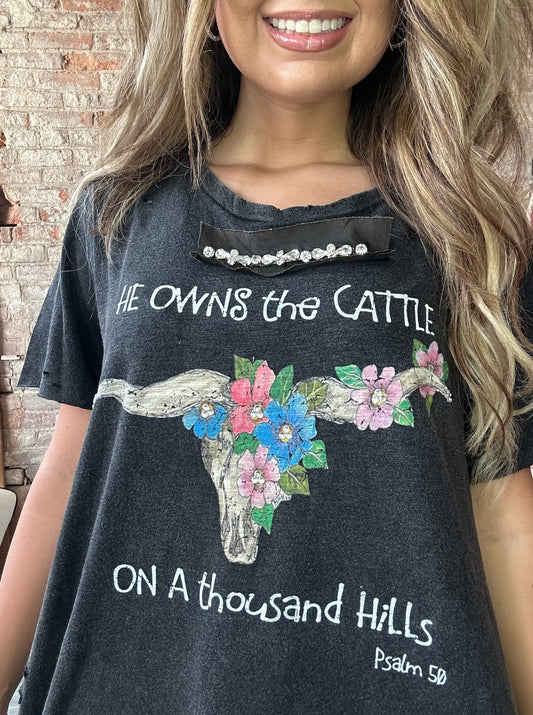 He Owns The Cattle On A Thousand Hills Tattered Shirt