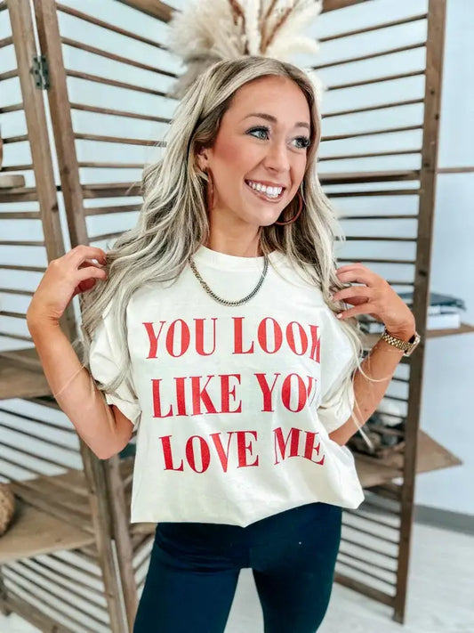 Curvy You Look Like You Love Me Ivory Graphic Tee