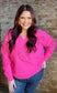 Heart Pearl Oversize Sweater ~ Fuchsia