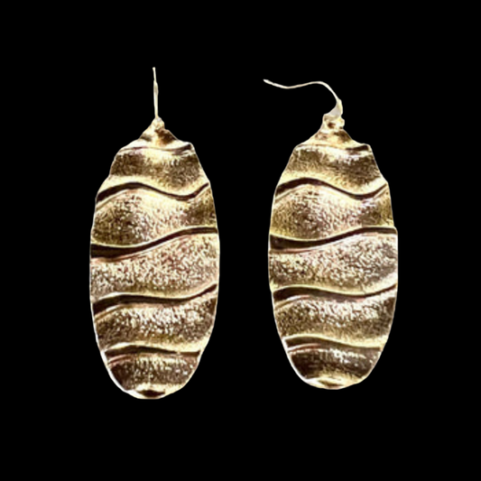 Grain Textured Oval Earrings