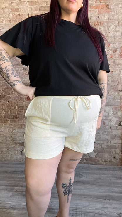 Curvy Soft Loose Fit  Shorts ~ Ivory