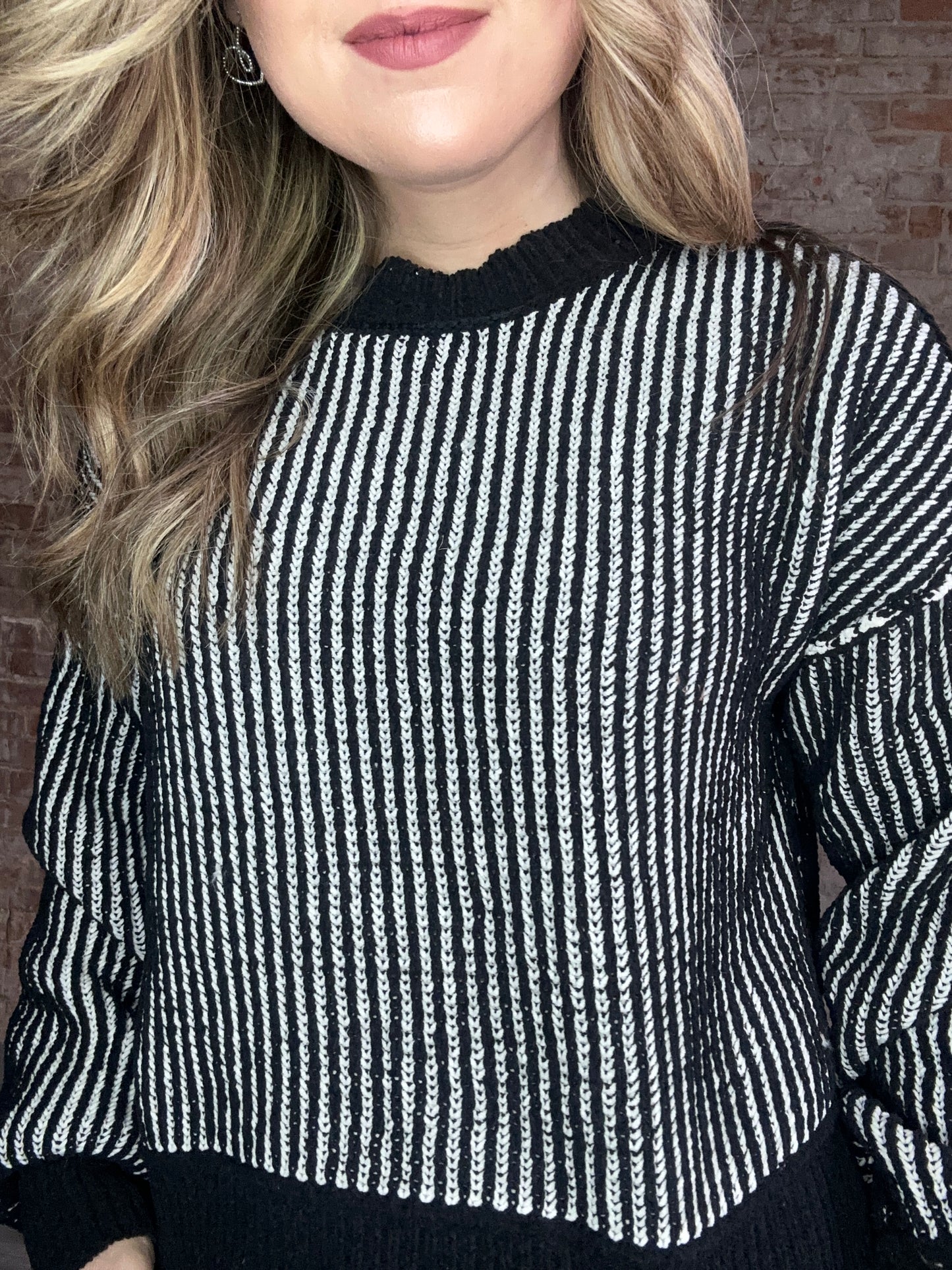 Two Tone Striped Casual Stripe Sweater