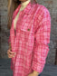 Sweet Pink Tweed Button Down Shacket