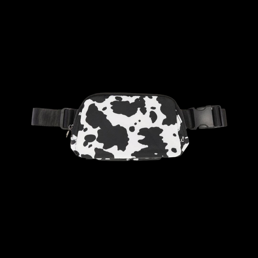 C.C Cow Print Belt Bag ~Black