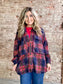 Oversized Plaid Fuzzy Shacket