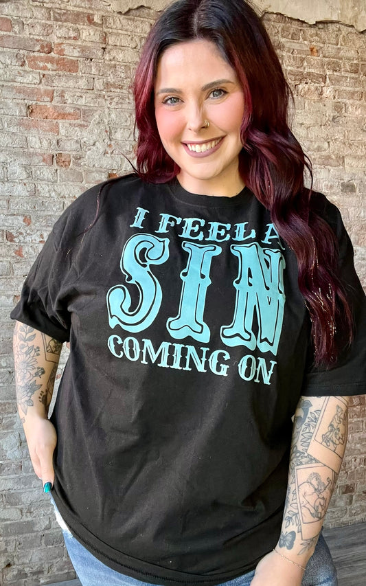 Curvy "I Feel A Sin Coming On" Tee