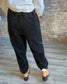 Mineral Wash Corduroy Cropped Pants ~ Black