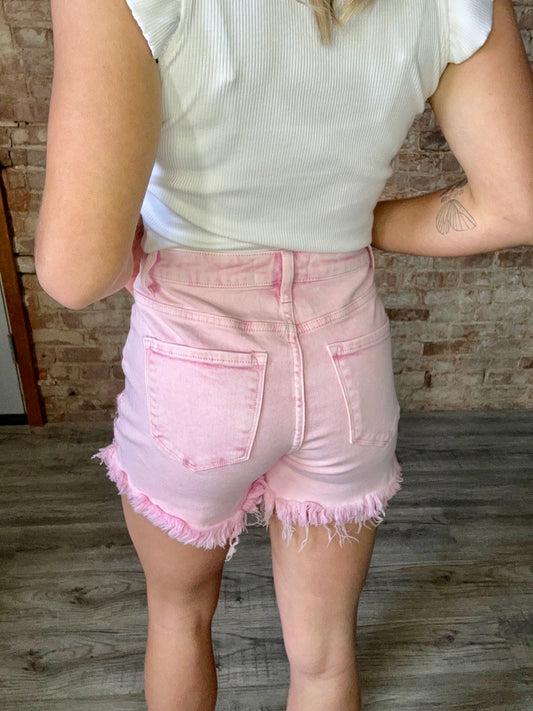 RISEN Denim Shorts ~ Pink