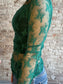 Long Sleeved Sheer Lace Mesh Layering Top ~ Green