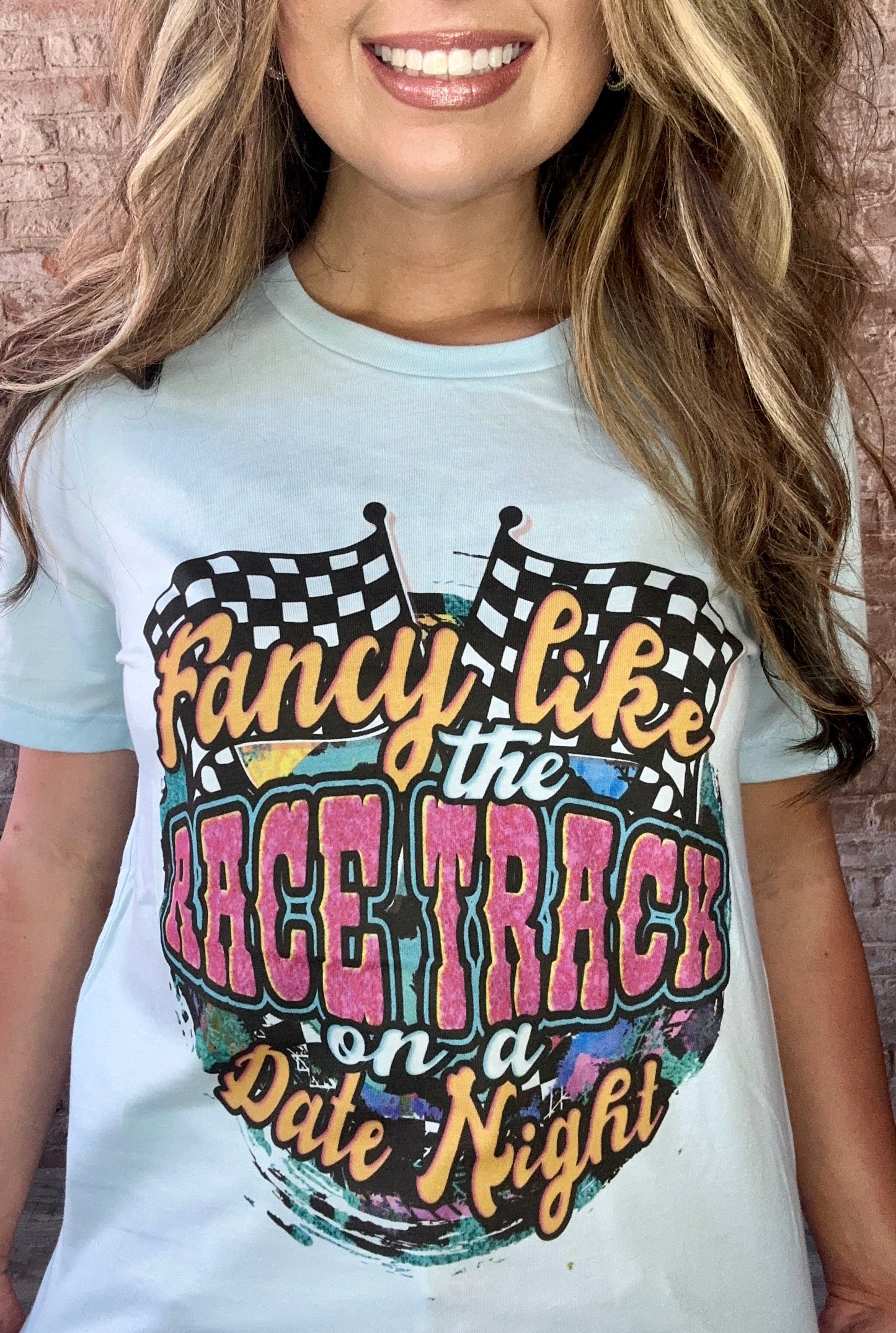 Fancy Like The Race Track T-Shirt ~ Ice Blue