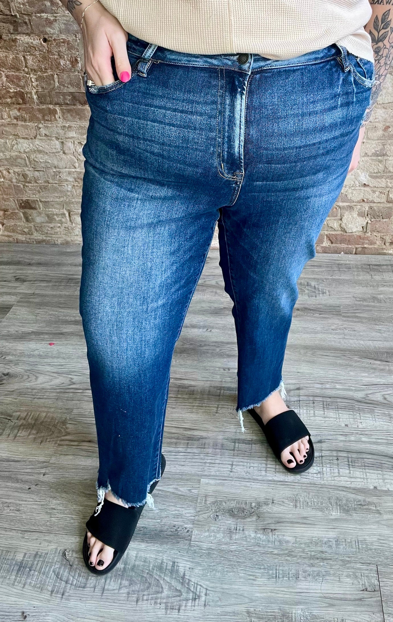 Curvy MICA High Rise Straight Leg Jeans