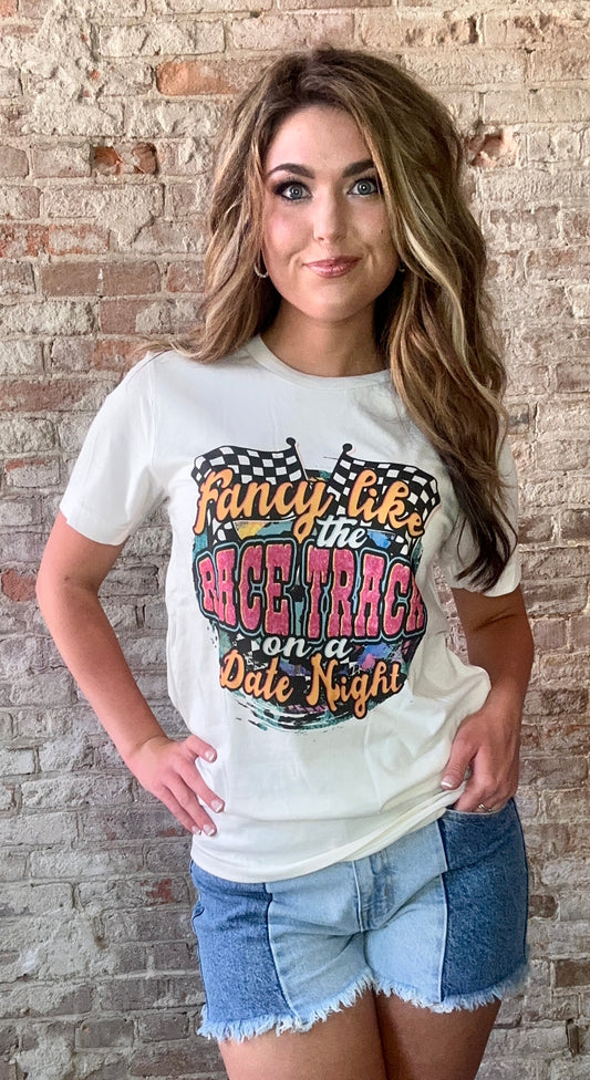 Fancy Like The Race Track T-shirt ~ Vintage White
