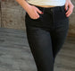 Black High Rise Crop Flares