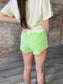 Paper Bag Waist Colored Denim Shorts~ Lime