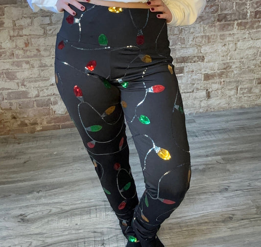 Christmas Lights High Waisted Leggings