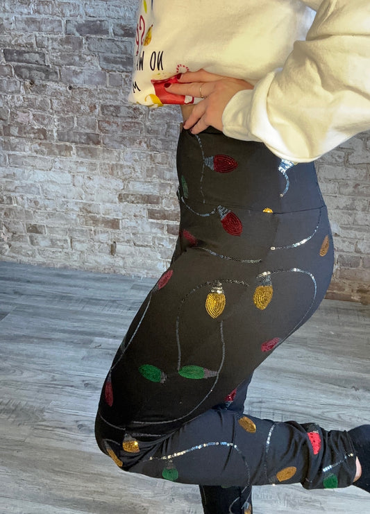 Christmas Lights High Waisted Leggings