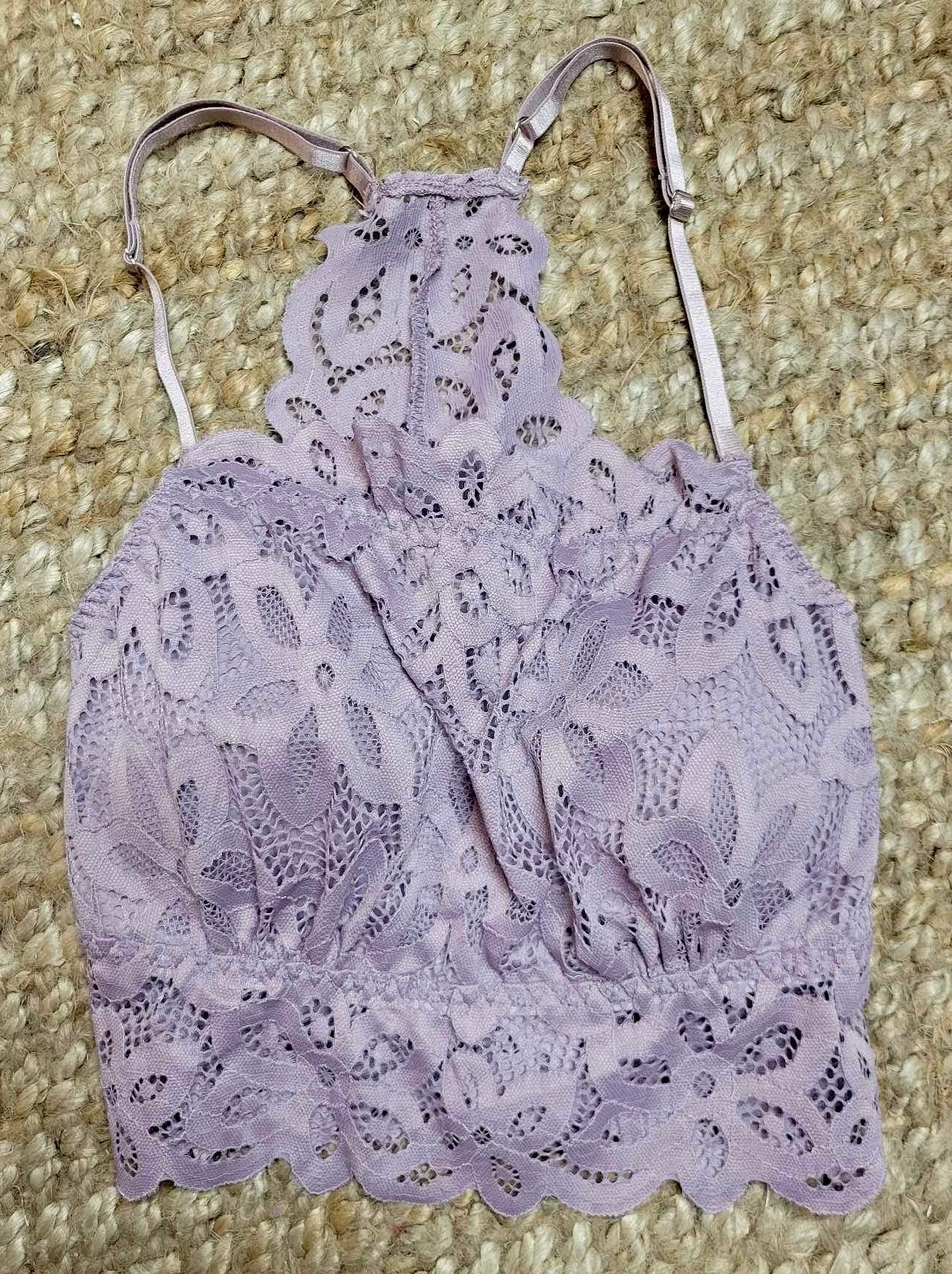Floral Crochet Racerback Bralette ~ Lavender