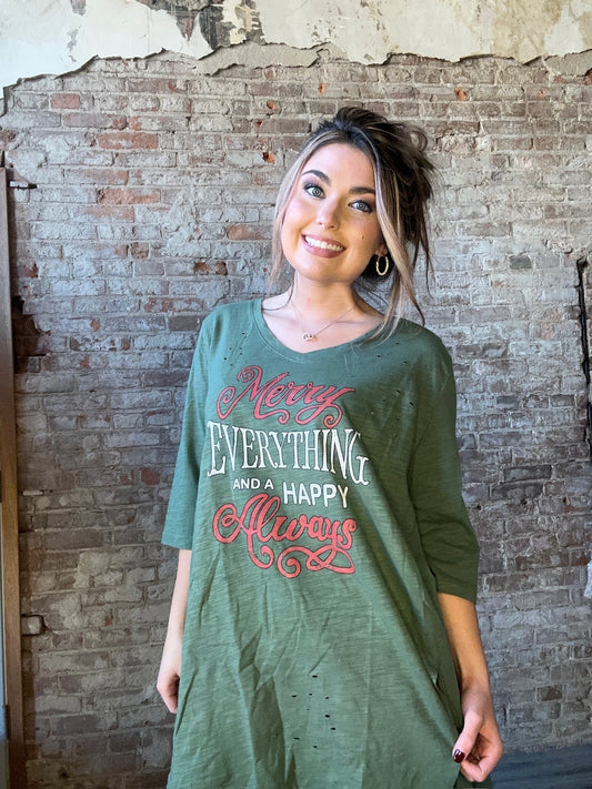 Merry Everything Distressed Shirt