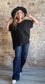 Simple Gauze Knit Top ~ Black