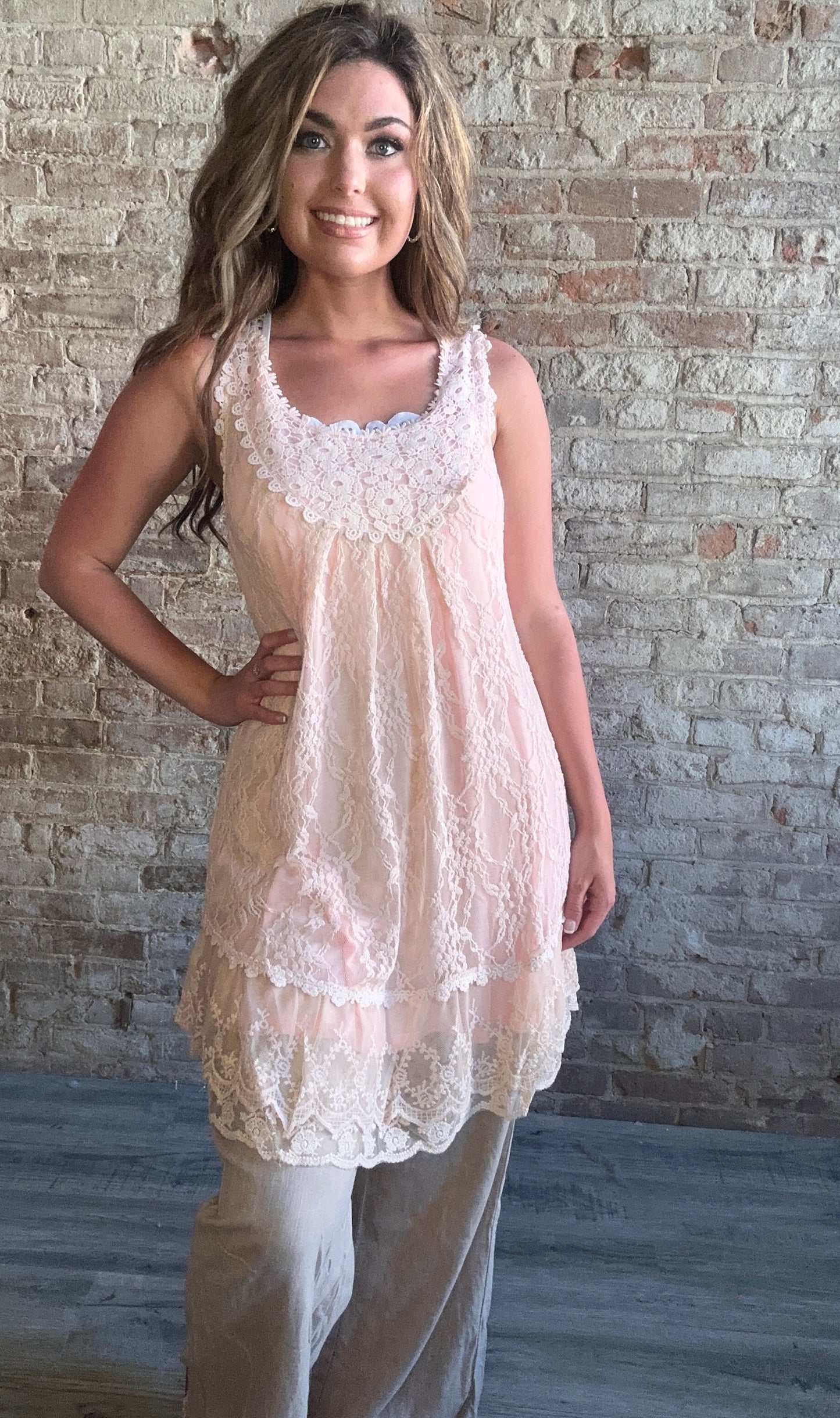 Sweet All Lace Tunic ~ Pink