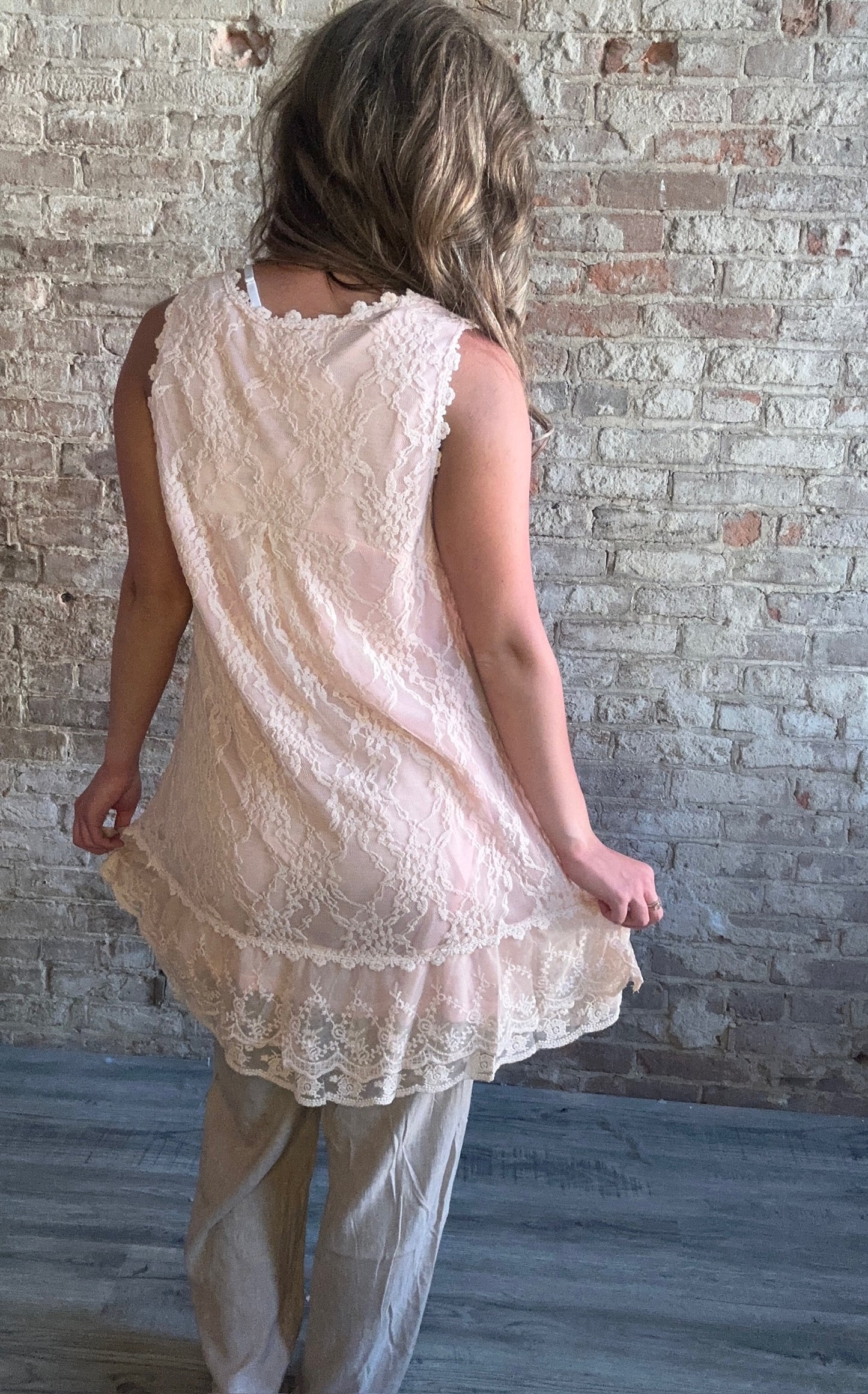 Sweet All Lace Tunic ~ Pink