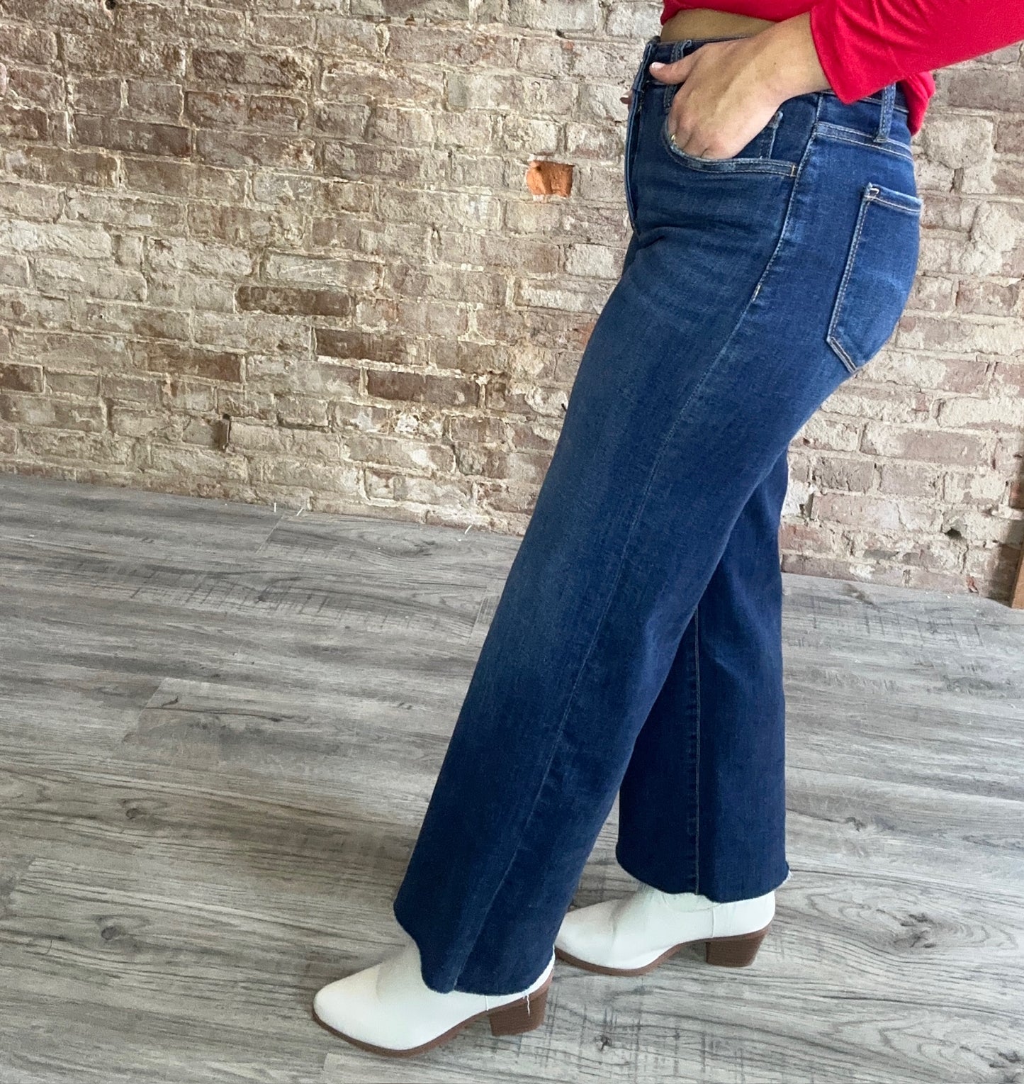 Vervet Lovervet Tummy Control Mid Rise Wide Leg Jeans