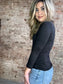 Brushed Microfiber Long Sleeve Tee ~ Black