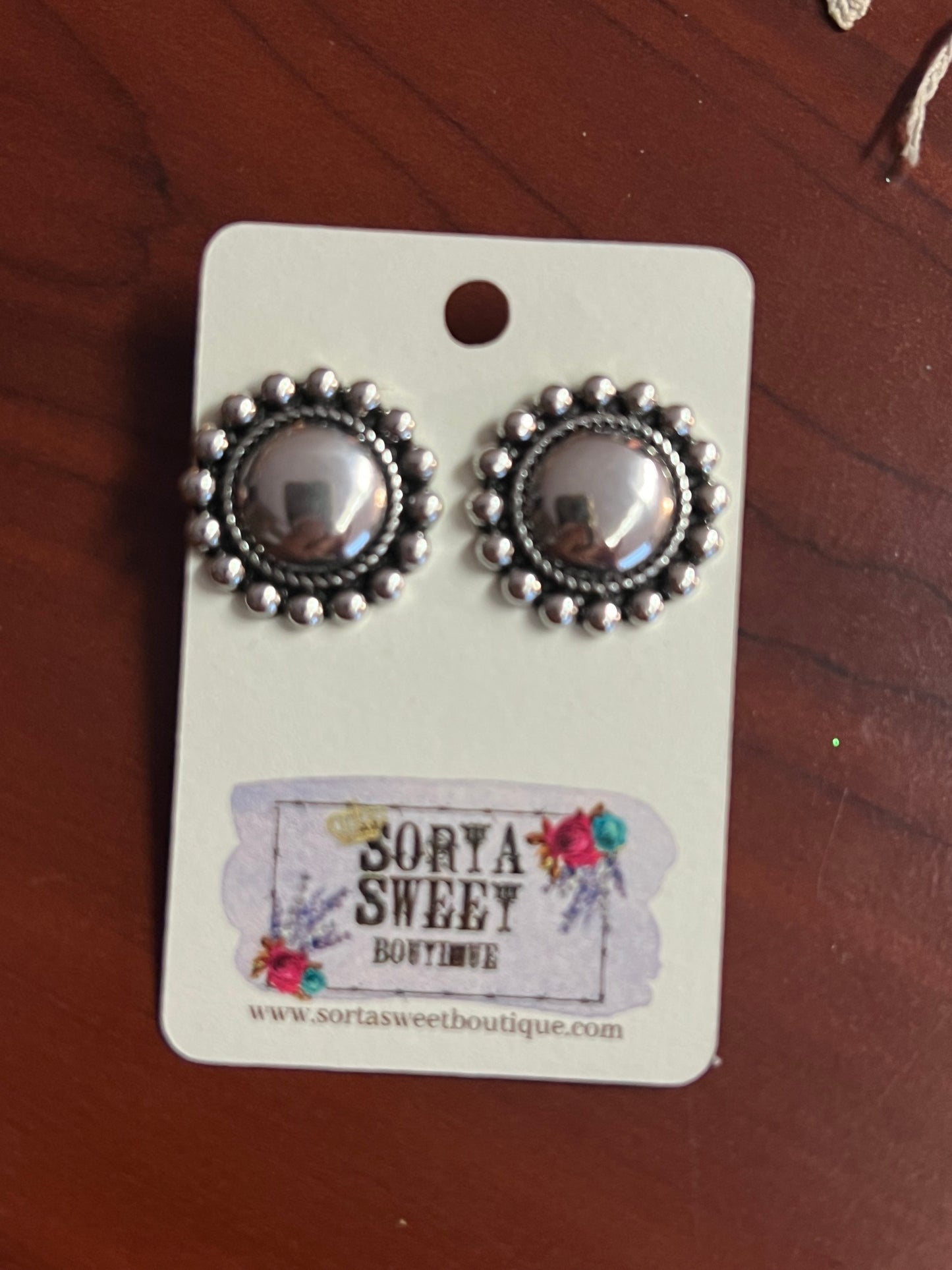 Western Stud Earrings ~ Silver