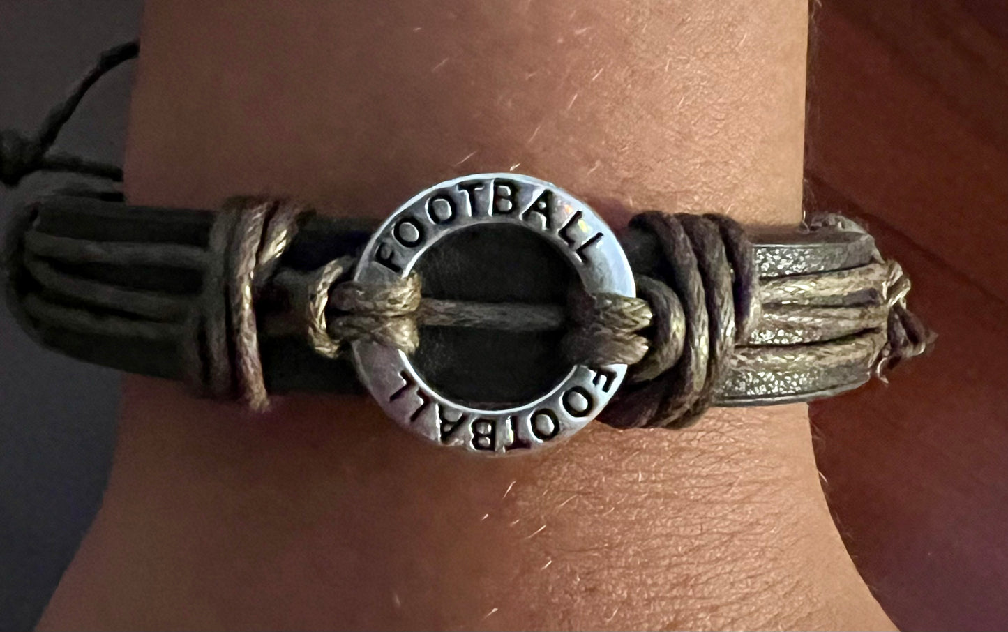 Football Leather Bracelets ~ Football Saying