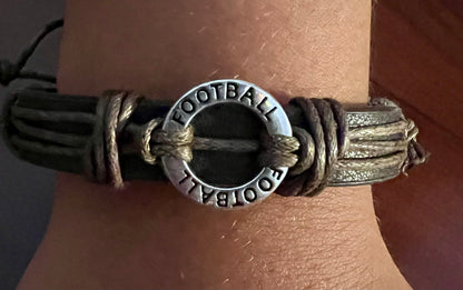 Football Leather Bracelets ~ Football Saying