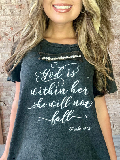 "God is within Her" Distressed Shirt