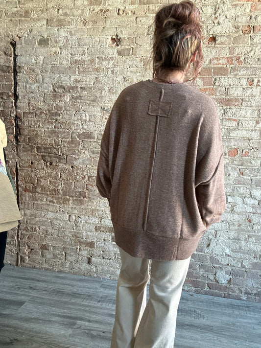 Soft Brushed Oversized Shirt ~ Mocha