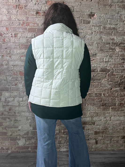 Curvy Solid Puffer Padded Warm Vest ~ Cream