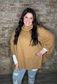 Funnel Neck Knit Poncho ~ Tan