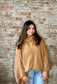 Funnel Neck Knit Poncho ~ Tan