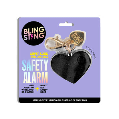 BLINGSTING - Safety Alarm | Black Glitter Heart