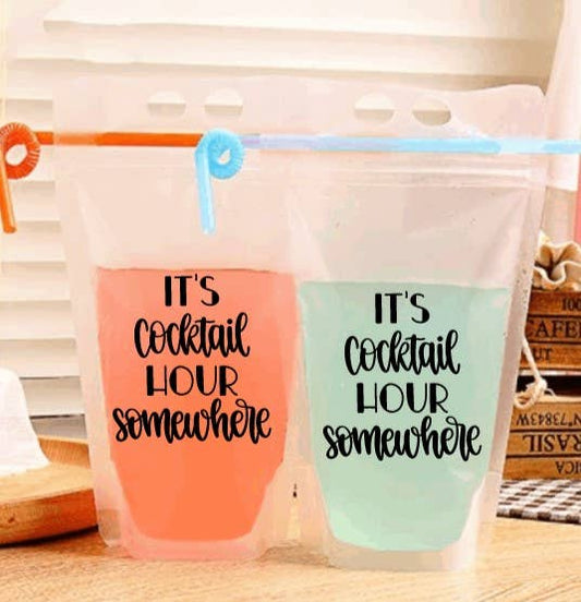 Adult Drink Pouch ~ Cocktail Hour Somewhere
