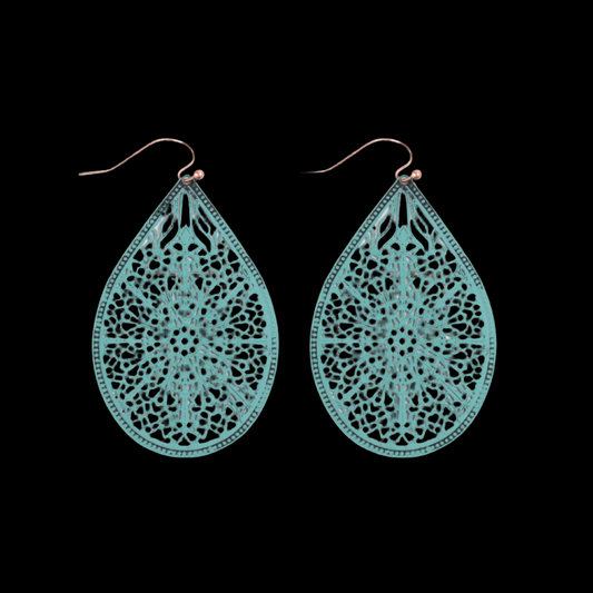 Teardrop Hook Earrings ~ Turquoise