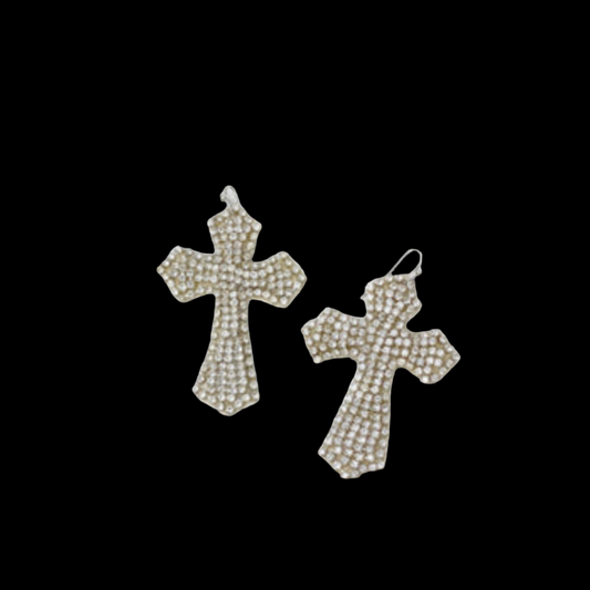 Rhinestone Cross Dangle Earrings