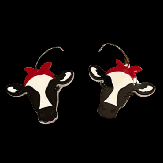 Acrylic Cow Earrings