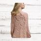 Blush Pink Open Knit V Neck Poncho