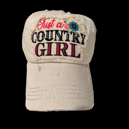 "Just A Country Girl" Hat ~ Ivory