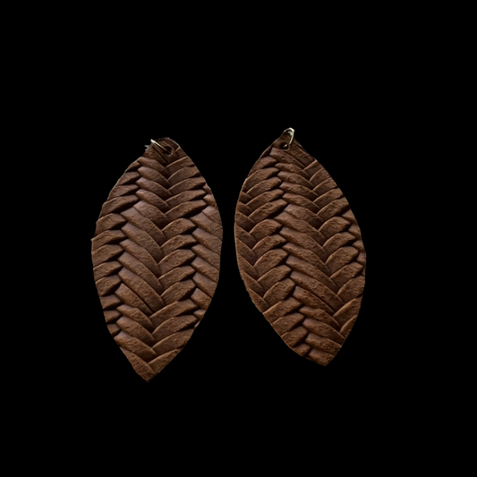 Stadium Woven Leather Earrings