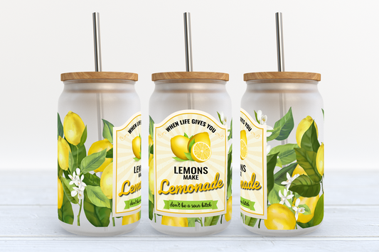 Make Lemonade Glass Iced Coffee Tumbler